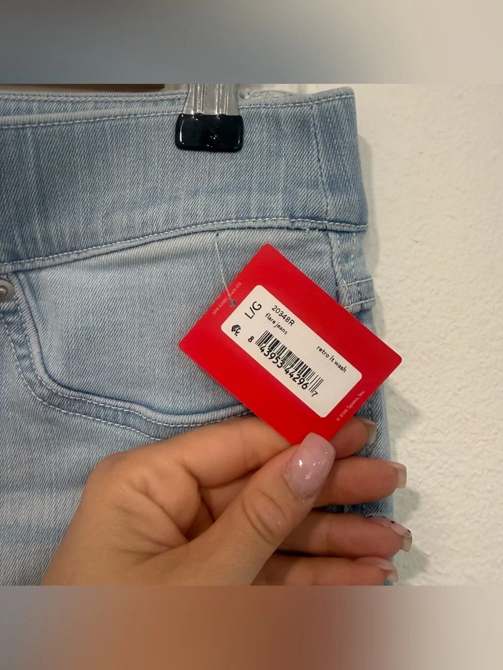 Spanx Flare Jeans in Retro Light Wash L